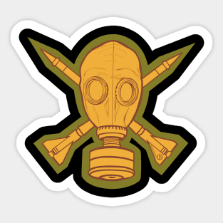 Gas Mask & Crossed Missiles Sticker